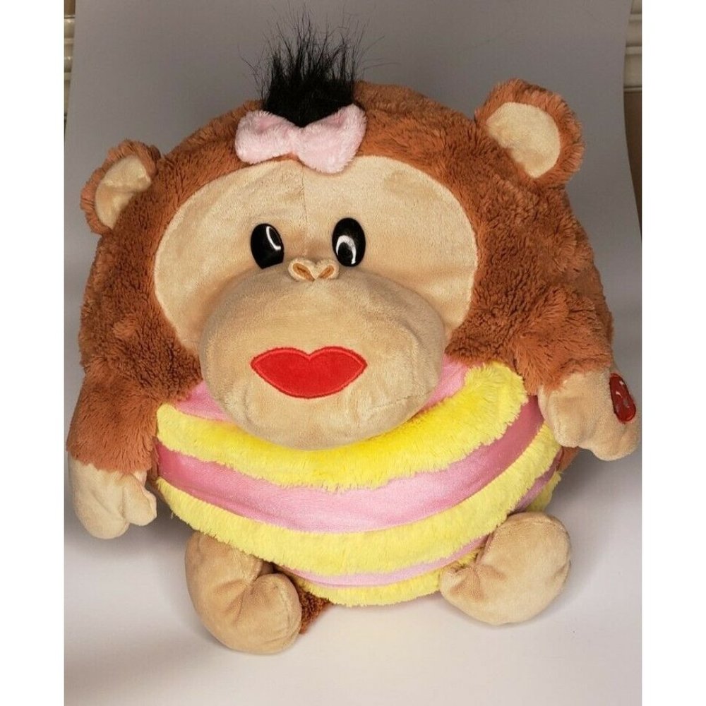 -VINTAGE MUSHABELLYCHATTER MONKEY JAY AT PLAY PLUSH LILA 16" -